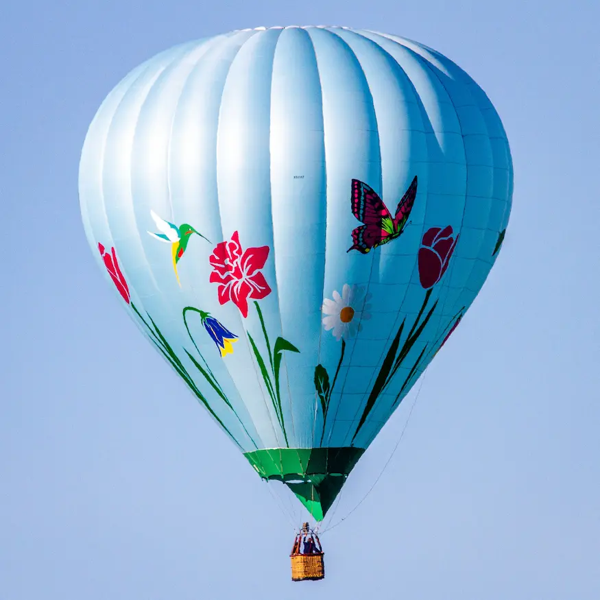 Montgolfière en vol au-dessus du sud du Tarn